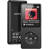 AGPTEK A02 MP3 Player with Bluetooth 5.3, 1.8'' 32GB Portable Music Player | with Speaker, FM Radio, Voice Recorder, Supports Expanded Up to 128GB(Black)