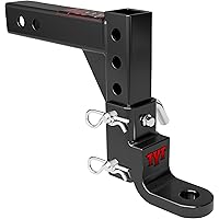 TYT Adjustable Trailer Hitch Ball Mount, 6-Position Tow Hitch, Fits 2-Inch Receiver, with 1" Hitch Ball Hole, 9-1/2" Drop & 8