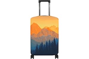 Explore Land Travel Luggage Cover Suitcase Protector Fits 27-30 Inch Case (Amber Mountains, L)