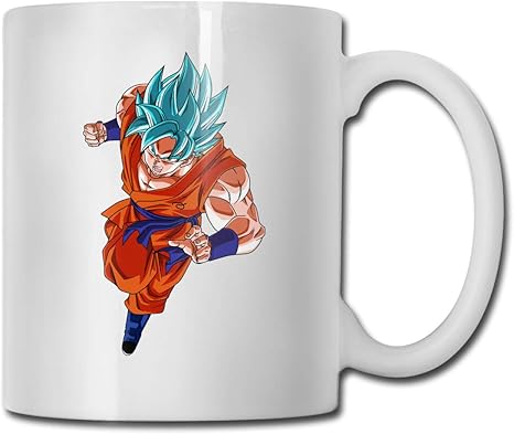 Amazon Co Jp William D Oliver ドラゴンボール 悟空 スーパーサイヤ人 青い深海 11オンス ココア セラミック光沢マグ 大きなcハンドル付き ホーム キッチン