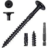 LIONMAX Structural Wood Lag Screws #14 x 2-7/8 Inch, 50PCS, Black | Heavy Duty Deck Screws, Rust Resistant for Exterior Timber/Landscape/Construction/Log, Flat Head Star Drive, T30 Bit Included