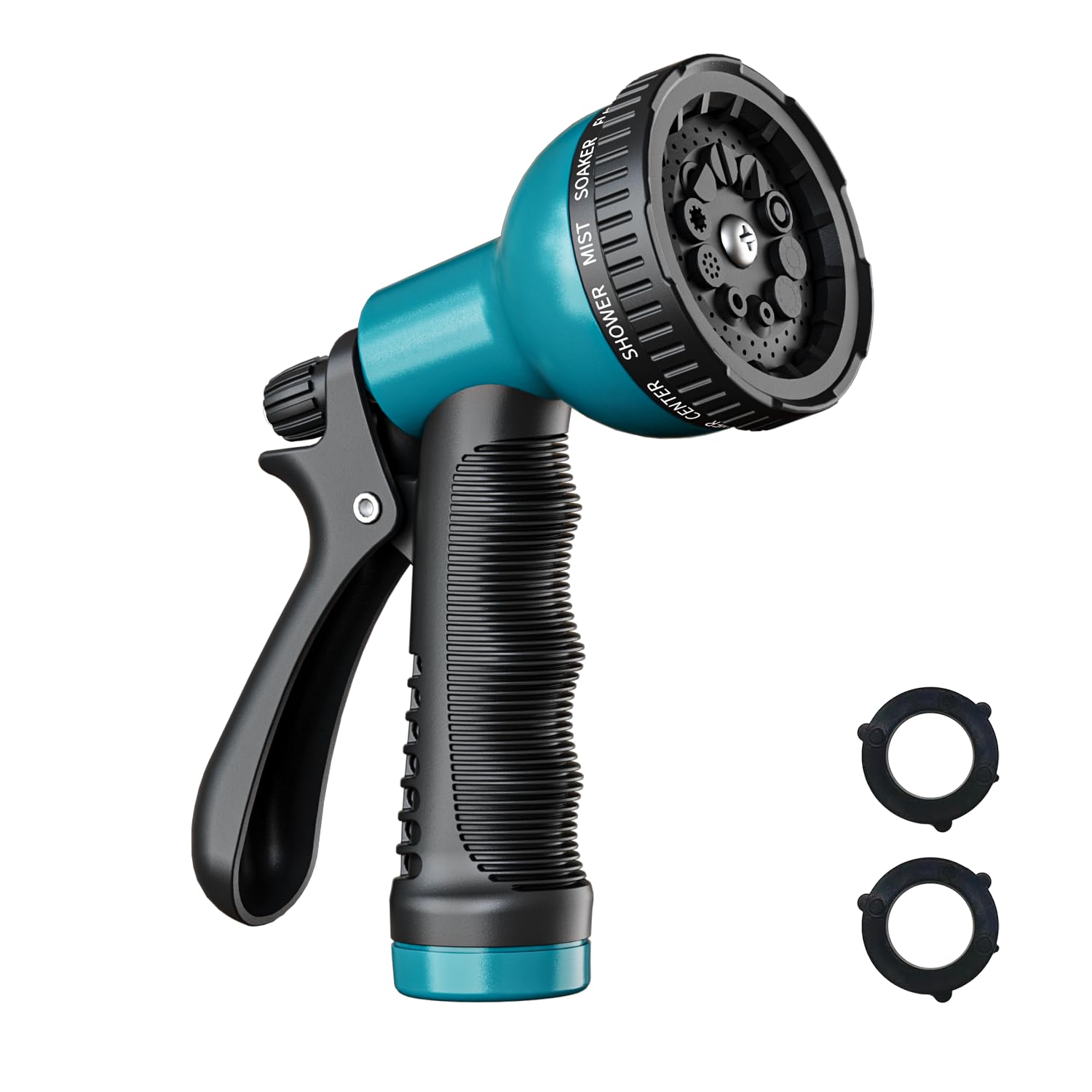 Photo 1 of Garden Hose Nozzle Sprayer 10 Watering Patterns Spray Nozzles Heavy Duty Hose Head Lightweight Hose Attachment Blue