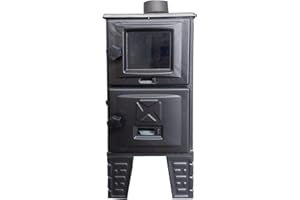 STEPNEXT Small Cast Iron Stove for Outdoor Camping | Outdoor Stove | Mini Camping Stove | Cast Iron Fireplace | Tiny House Stove | Mini Cabin Stove (Large)