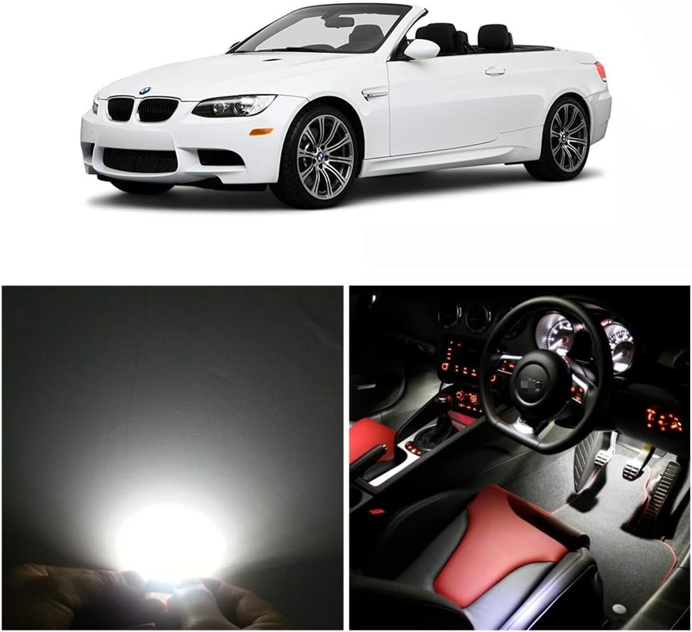 WLJH 17pieces 6000k Pure White Super Bright 2835 Chip Bulb Error Free Canbus Car Led Package Kit For 3 Series - E93 M3 Convertible 335i M3 2006-2011