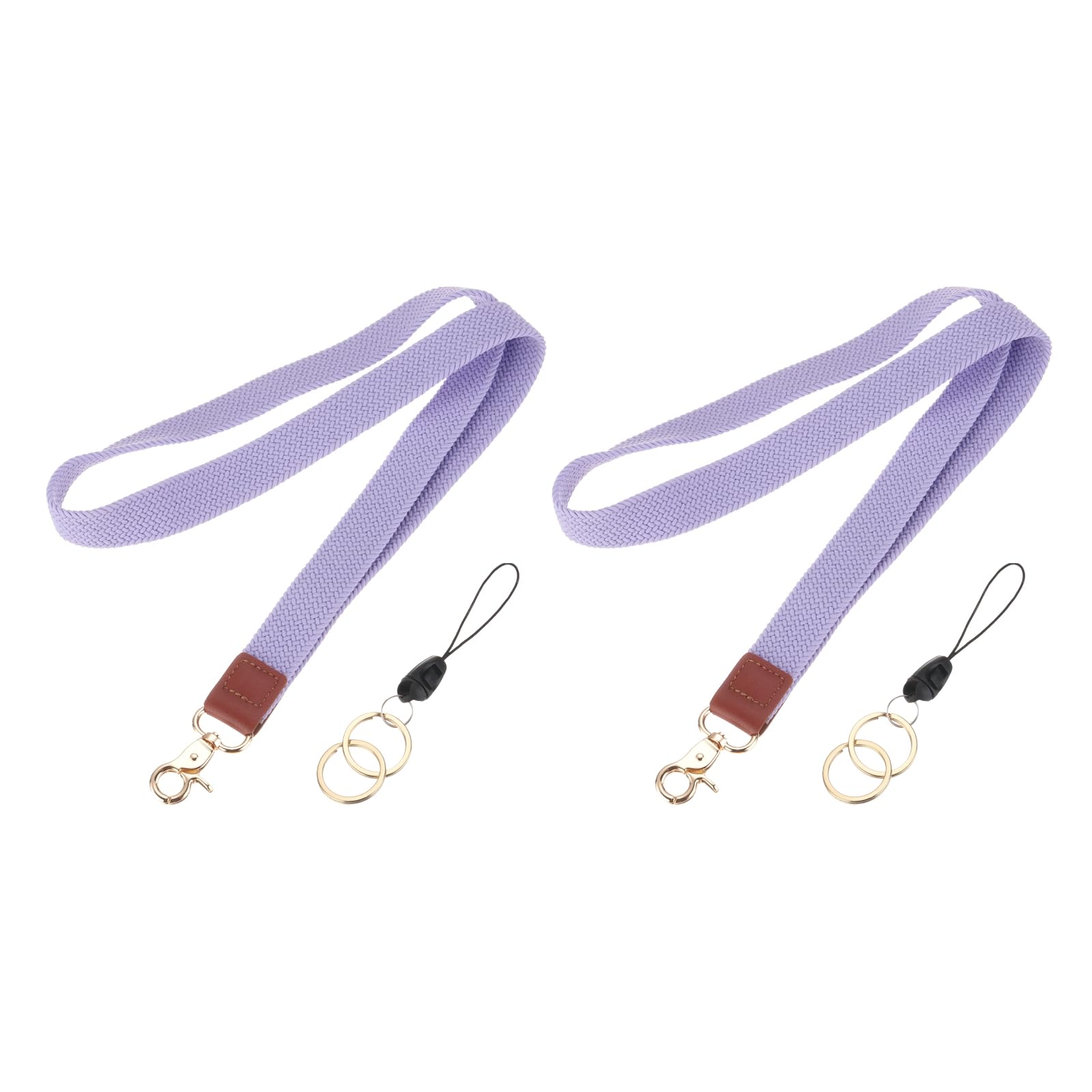 PATIKIL Stretchy Neck Lanyard, Elastic Badge Lanyard with Metal Clasp for Teacher Women Men 2 Set Keychain Long Lanyard for Wallet Keys ID Card, Light Purple