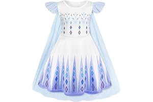 WonderBabe Princess Dress With Cape Girls Christmas Birthday Party Cosplay Costume Toddler Ruffle Sleeve Fancy Outfit Gift