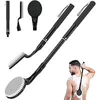 BTideas Back Scrubber Anti Slip for Shower, 25.7” Telescopic Back Bath Brush for Shower, Back Scrubber, Exfoliation and Impro