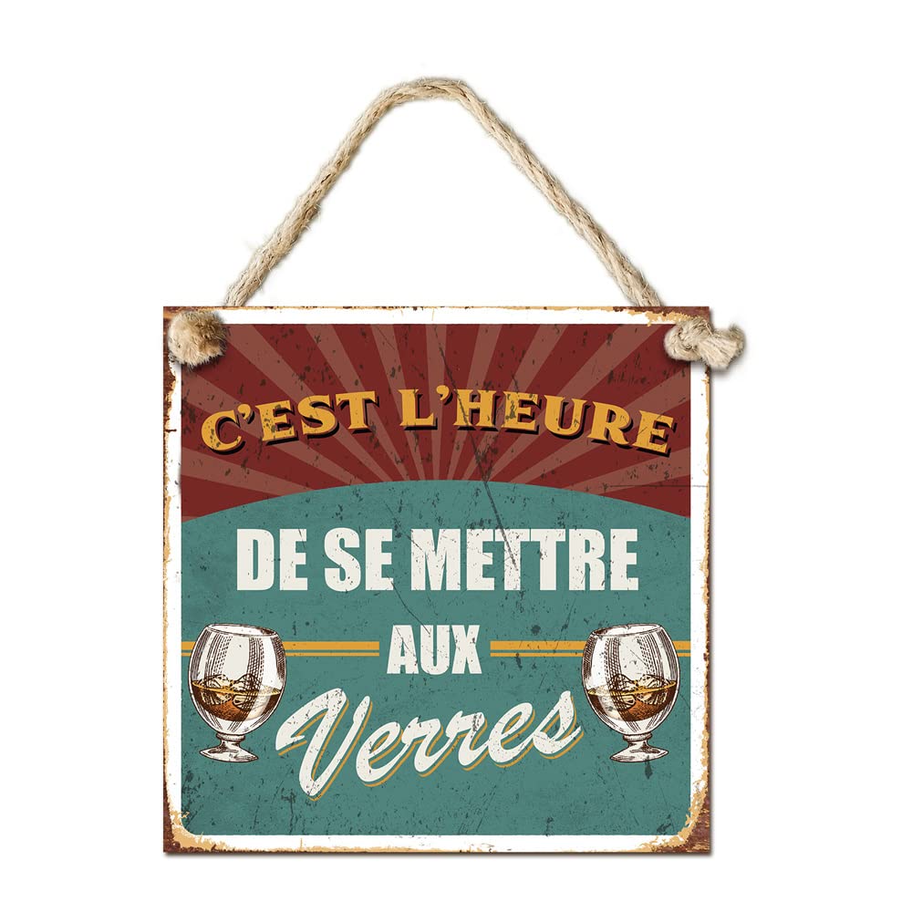 STC Metal Sign C est l Heure.Glasses