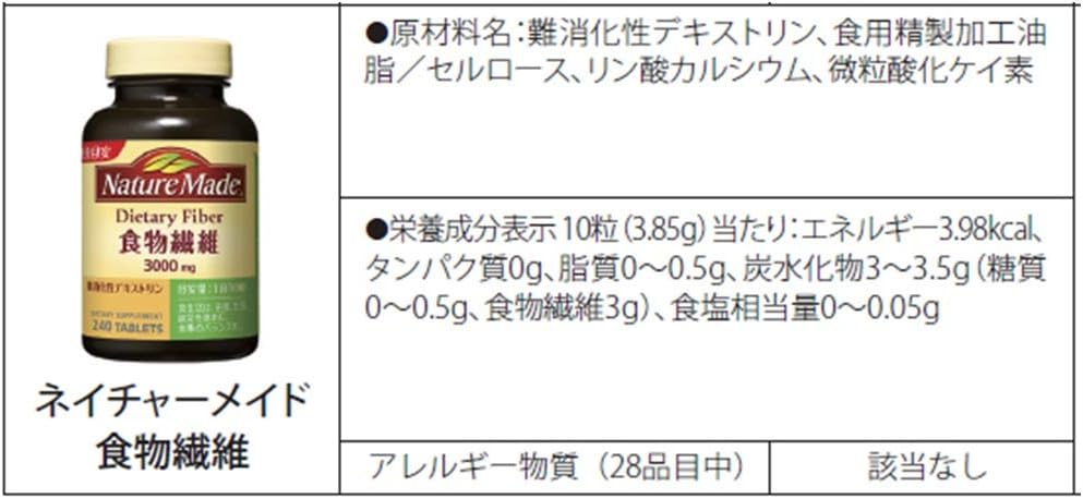 Amazon 大塚製薬 ネイチャーメイド 食物繊維 240粒 24日分 Naturemade ネイチャーメイド ドラッグストア