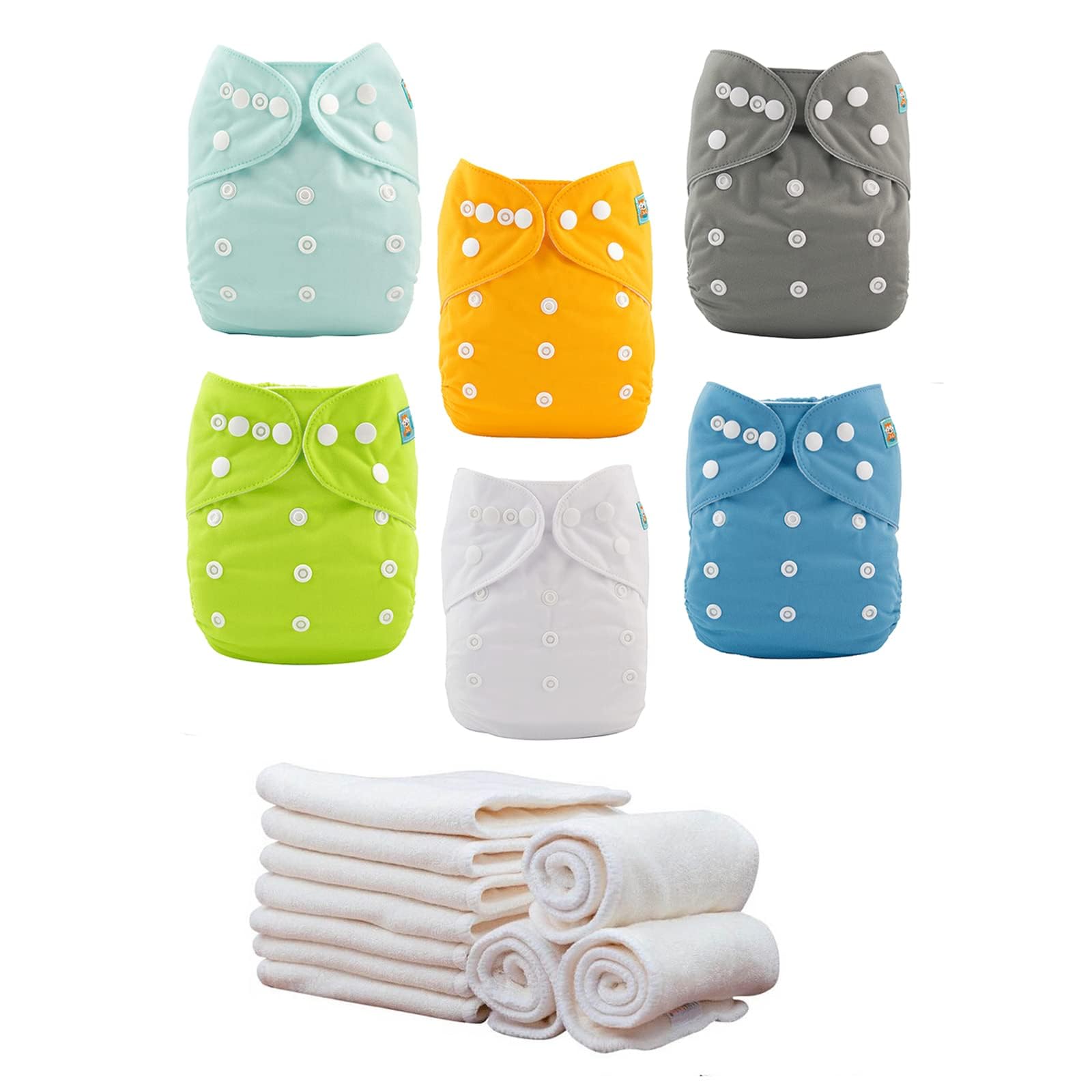 Photo 1 of ALVABABY Baby Cloth Diapers/6 Pack with 12 pcs 4-Layer Rayon from Bamboo Inserts/Adjustable Washable Reusable 6BM98-MB
