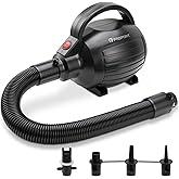 FBSPORT Air Pump for Inflatable Mat, Electric Air Pump 600W with 4 Nozzles, Portable and Fast Inflation AC110-120V, Suitable for Air Mat Float Dock Inflatable Beds