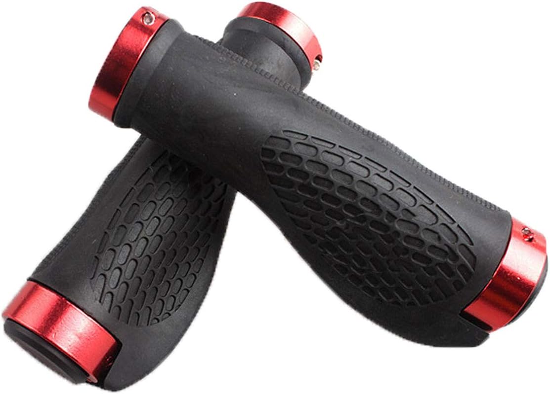 cjixnji Bike Handlebar Grip, Ergonomic Design Bicycle Rubber Anti-slip Grips Set, Suitable for 22.5mm Cycling/MTB/Mountain Cycling/Bike/Highway Car/Folding Bicycle Accessories