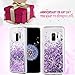 Caka Galaxy S9 Case, Galaxy S9 Glitter Case Liquid Series Luxury Fashion Bling Flowing Liquid Floating Sparkle Glitter Soft TPU Case for Samsung Galaxy S9 (Purple)