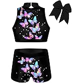 Vogseek Gymnastics Leotards for Girls with Shorts Sparkly Ballet Dance Unitards Biketards Kids Activewear