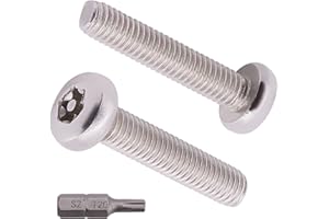 AOESIN M5-0.8 x 30mm (40 pcs) Pan Head Torx Security Machine Screws Bolts, one Bit Included, 304 Stainless Steel 18/8, Tamper Resistant Screws, Full Thread, GB2672(Torx)