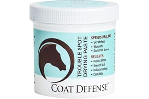 COAT DEFENSE Trouble Spot Drying Paste for Horses - Natural Equine Wound Care That Provides Safe & Effective Relief from Scratches, Sweet Itch, Summer Sores, Proud Flesh, Mud Fever, Girth Rot (24 Oz)
