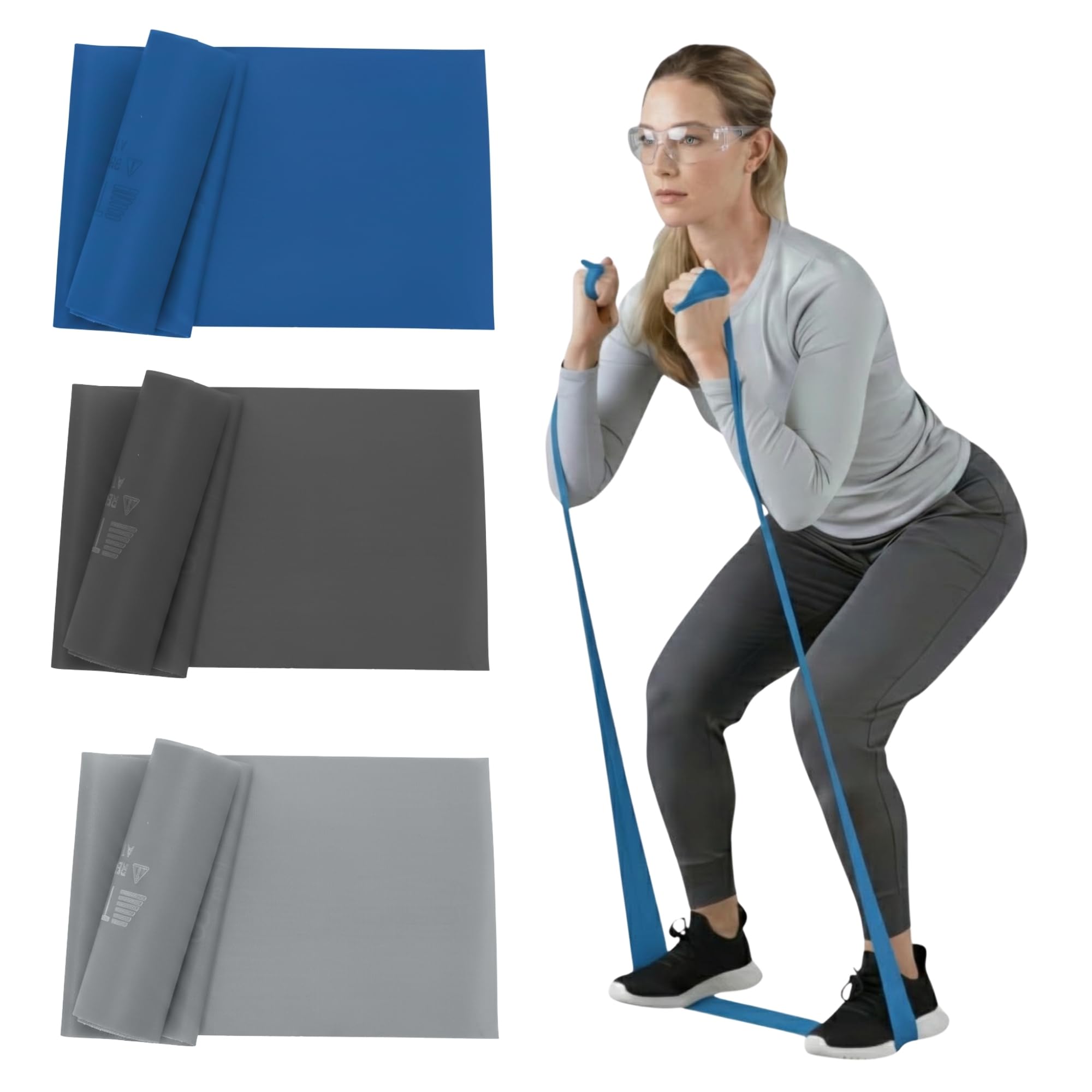 THERABAND Resistance Bands Set, Advanced Kit, Blue, Black, Silver, Exercise