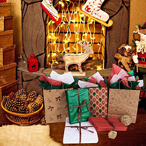 MOMONI Premium 200 Sheets 20" x 20" Christmas Tissue Paper Bulk (Red, Green, White) for Tissue Paper Christmas Gift Wrapping for Gifts, Wine Bottles, and Christmas Gift Decoration. - Thumbnail 4