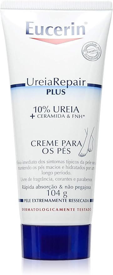 Eucerin UreiaRepair Plus, Creme para os Pés, 10% Ureia + Ceramida e FNH, 104 g