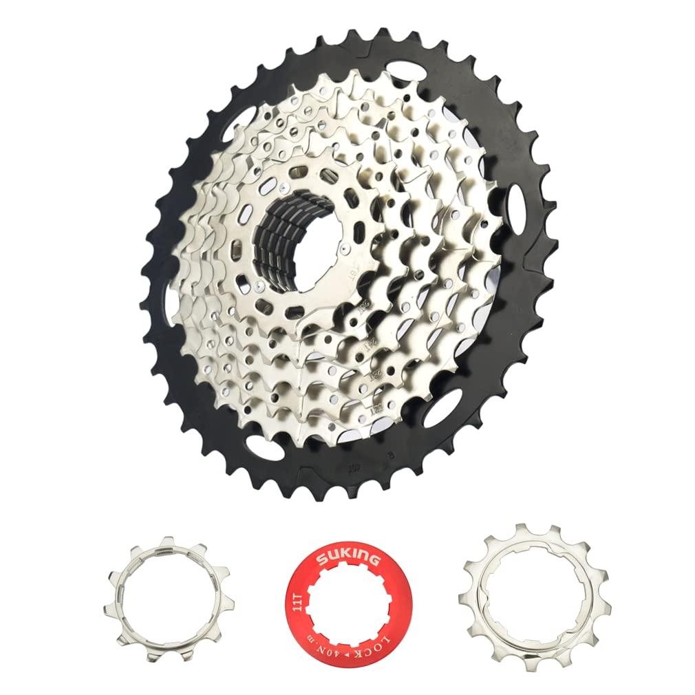 CYSKY 8-Speed Cassette 11-40T Wide Ratio MTB Mountain Bike Cassette Fit for Mountain Bike, Road Bicycle, MTB, BMX