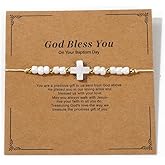 SHINUS BOHO Beaded Charm Braided Bracelets for Women Men, Cute Handmade Beads Adjustable Beige Rope String Lucky Bracelet Friendship Holiday Jewelry Gift