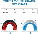 Flintronic 2 Pcs Youth Mouthguard Case Dual-Density EVA Sports Shield Black Red view 2