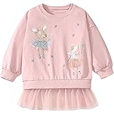 FreeLu Girls Cotton Pullover Sweatshirts Kids Cute Cartoon Printed Crewneck Tops