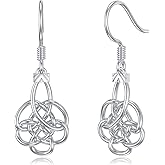 WINNICACA Celtic Earrings 925 Sterling Silver Celtic Knot Dangle Drop Earrings Irish Vintage Celtic Jewelry Gifts for Women Birthday Anniversary