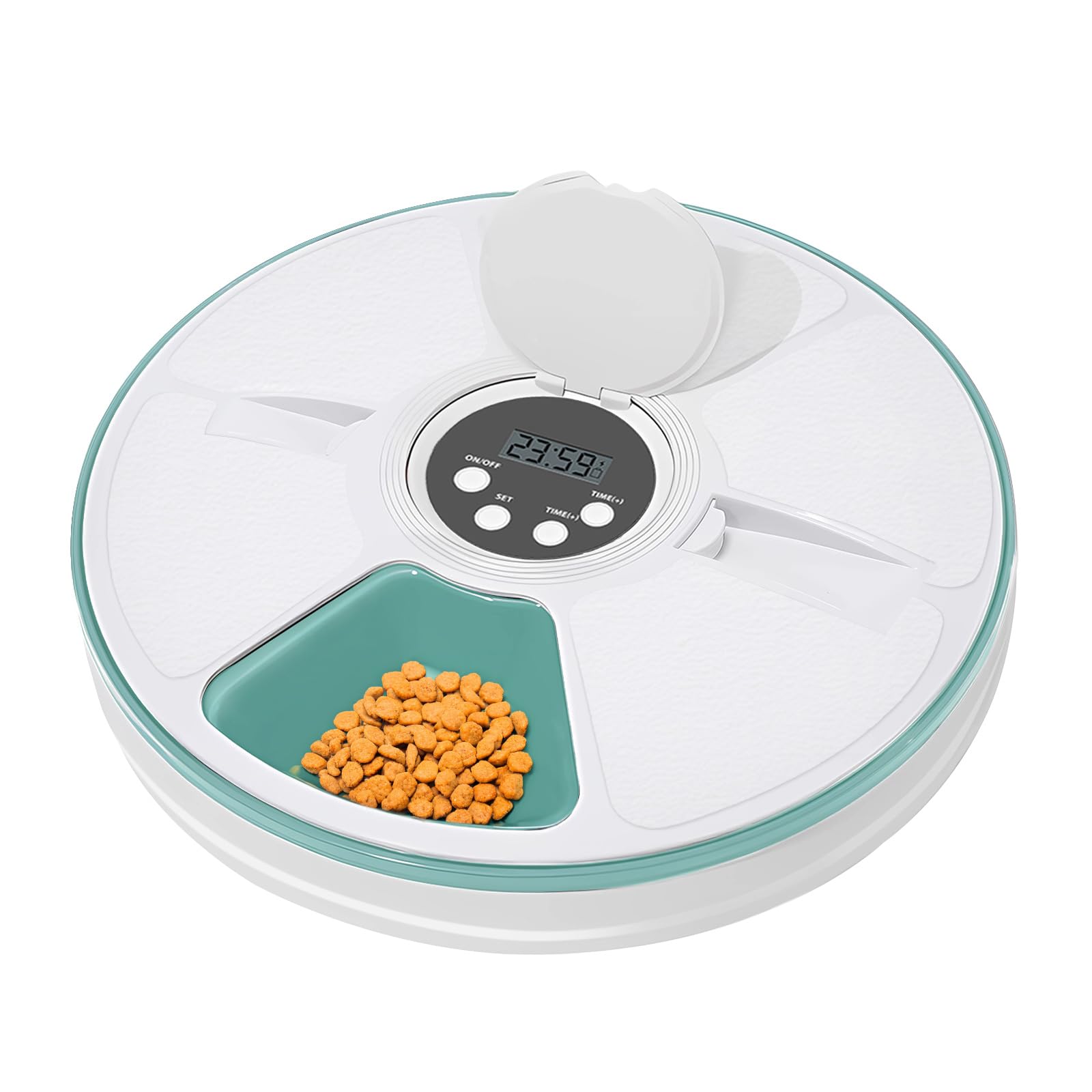 Photo 1 of Automatic Cat Feeder, 6 Meal Timed Pet Dispenser Easily Programmable &Easy to Clean, Auto Feeder for Cats/Small Dogs (Green)