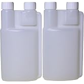 FAQQI Squeeze Shot Bottles, 16 oz with Built-In 1 oz Measure, 2 Pack | Plastic Flask Bottles, Integrated Shot Measure, For Liquor Dispensing, Travel, Outdoor Events And Bar Setup