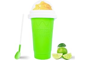 Hoinvaet Magic Slushy Maker Squeeze Cup Slushie Maker, Homemade Milk Shake Maker Cooling Cup Squee DIY Birthday Gifts for Kids (Green)