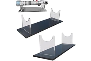 KAKABUBBLE Acrylic Sword Stand - 1pcs or 2pcs Desktop Sword Display Holder, Transparent Stand for Swords, Daggers, Wands & Collectibles, Black Base, Fixed Rack for Table Decoration (2)