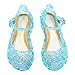 Vokamara Princess Girls Sandals Jelly Mary Jane Dance Party Cosplay Shoes for., Blue, 7.5 Toddler
