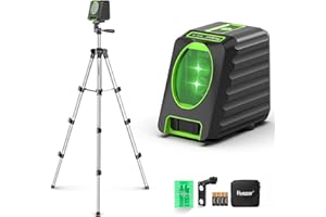 Laser Level with 39in Tripod, Huepar 150°/150Ft Self Leveling Lazer Leveler Tool with Pulse Mode (197Ft), Switchable Green Cross Line for Picture Hanging, Tile, DIY/Construction Project