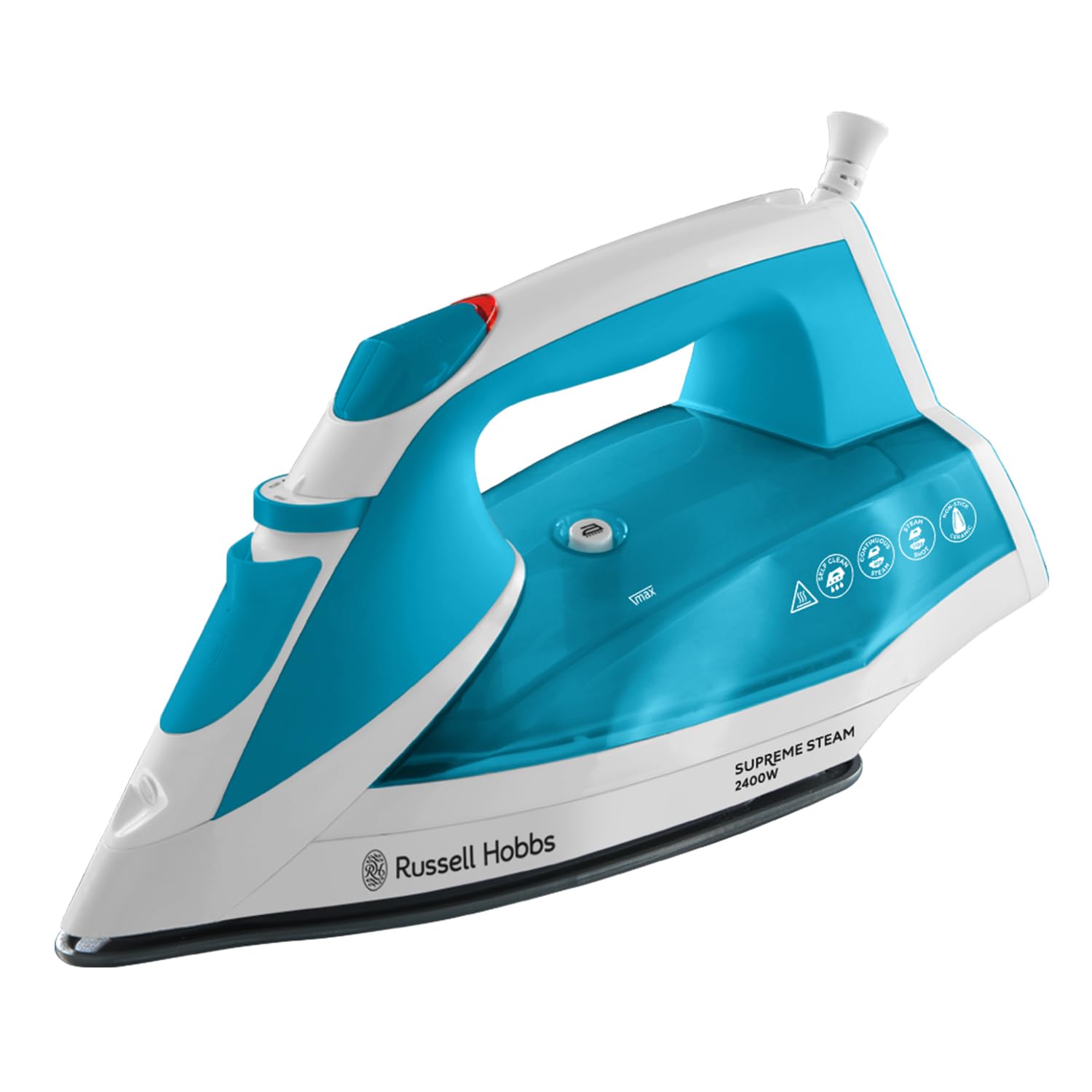 Russell Hobbs Supreme Steam Iron, Powerful Vertical steam Function, Non-Stick Stainless Steel Soleplate, Easy Fill 300ml Water Tank, 110g Steam Shot, 40g Continuous steam, 2m Cord, 2400W, 23040