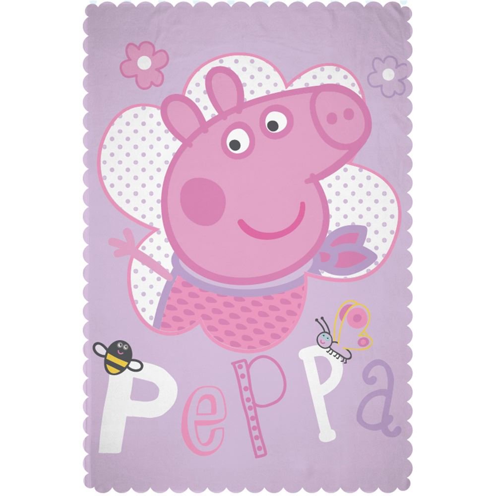 Peppa Pig Happy' Fleece BlanketLarge Print Design, Polyester, Multi