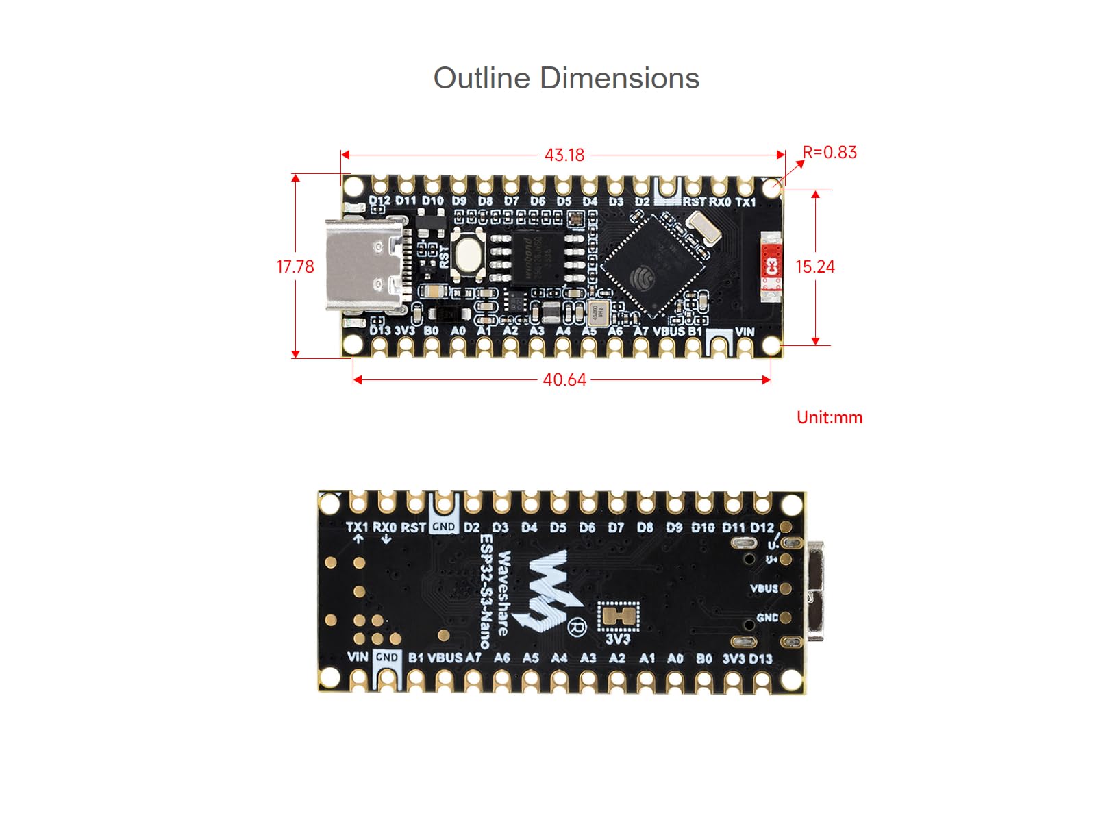 Mua waveshare ESP32-S3-Nano Microcontroller Development Board Onboard ...