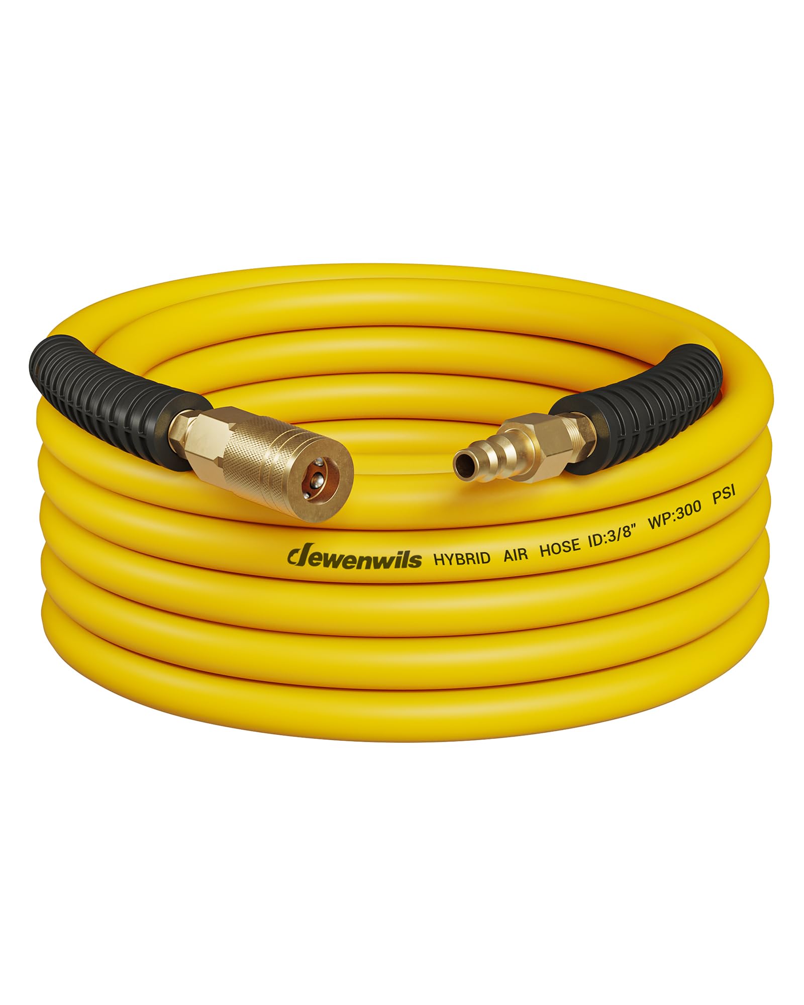 INTERTOOL 25ft Rubber Air Hose - Heavy Duty, Kink-Resistant, With Brass Fittings For Compressors & Pneumatic Tools - View #11