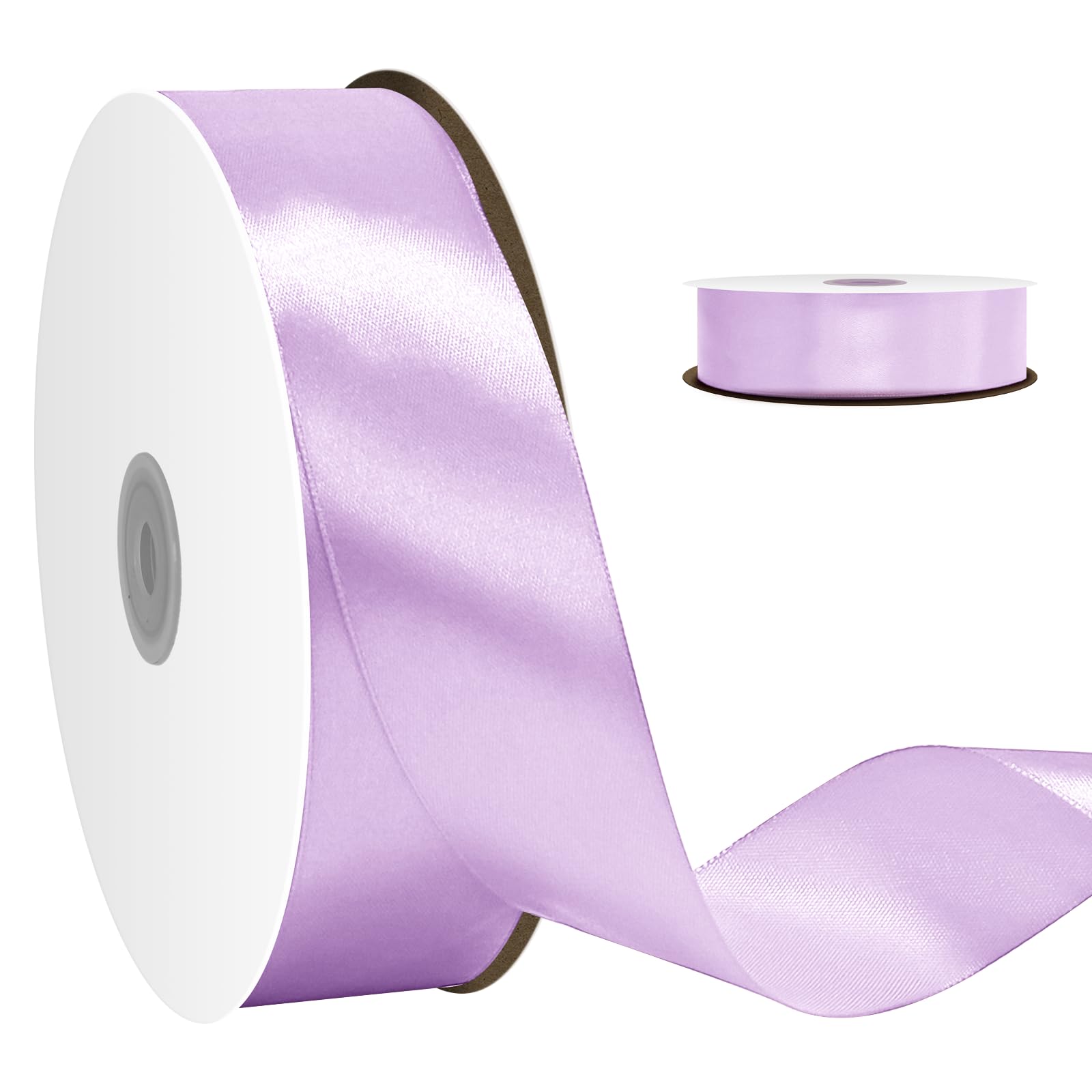 Photo 1 of 1-1/2 Inch 100 Yards Solid Satin Ribbon,Durable Satin Ribbons Perfect for Present Wrapping,Wedding Decoration,Handmade Bows,Wrapping Bouquet,Sewing Party Decor and More (Light Purple)