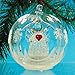 Angel with Red Heart Lighted Christmas Ball Ornaments - Hand Painted Glittery Snowflakes - Color Changing - 4 Hour Timer - 4
