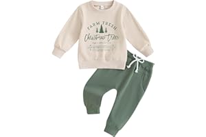 TheFound Christmas Baby Boy Girl Outfit Xmas Fall Winter Pullover Sweatshirt Warm Pant Newborn Toddler Baby Christmas Clothes