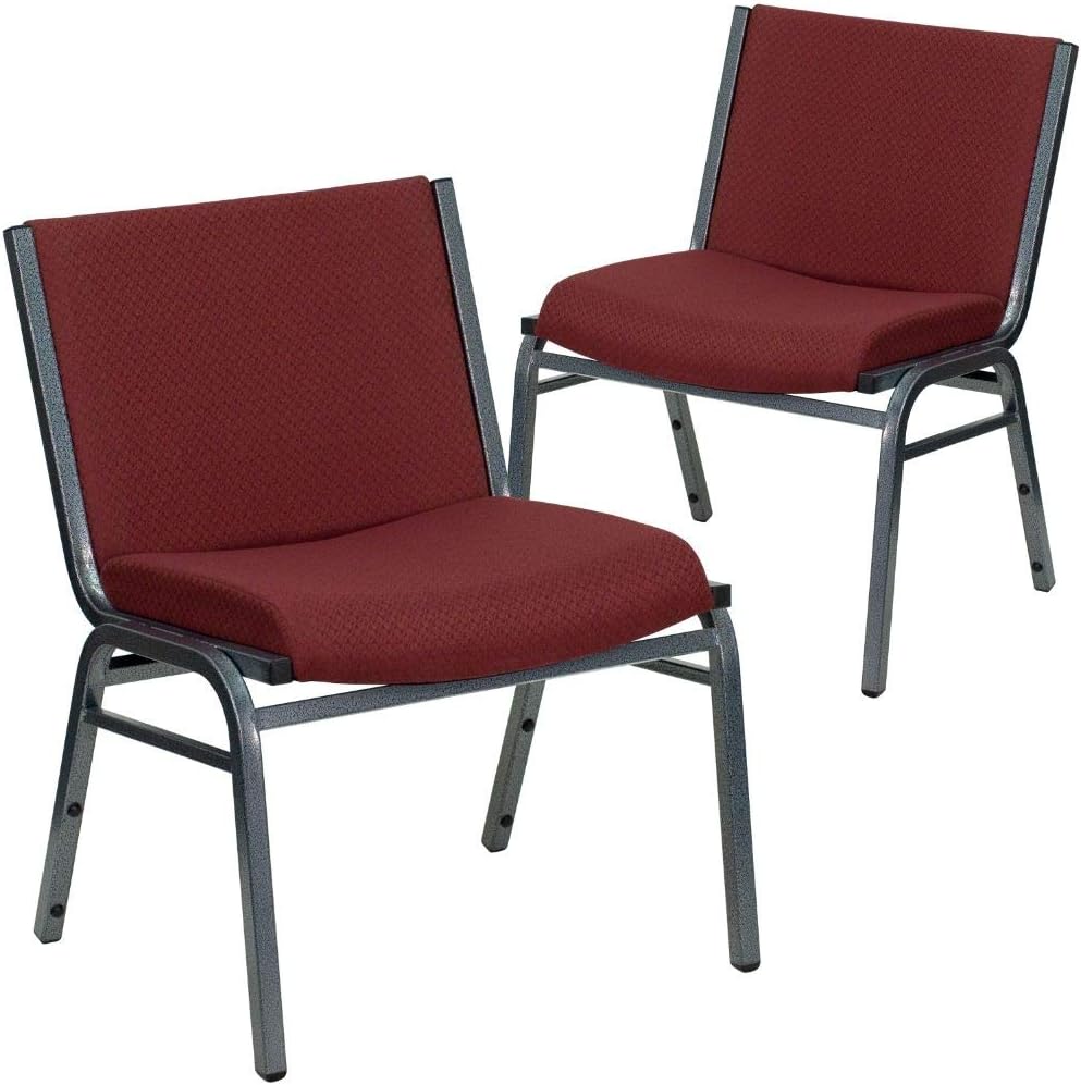 Flash Furniture HERCULES Series Big & Tall 1000 lb. Rated Black Fabric Stack Chair with Ganging Bracket: Furniture & Decor