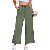 KateModa Women's Baggy Wide Leg Sweatpants High Waisted Palazzo Pants Casual Loose Drawstring Lounge Trousers with Pockets