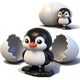 Wind-Up Surprise Eggs, Boom Eggs, Rotate the Egg to Hatch a Walking Animal, Animal Hatching Surprise Egg Toy, Easter&rsquo;s Latest Gift, Fun Easter Party Favors (Penguin)