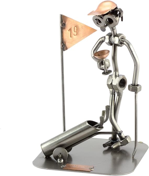 Steelman24 I Nuts and bolts sculpture Golfer Martini I Handmade ornaments I Made in Germany I I