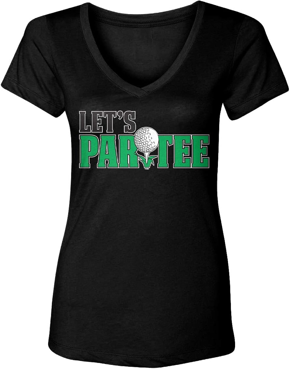 Let's Partee - Golf Tee Course Sports Women's V-Neck T-Shirt at Amazon Womenâs Clothing store