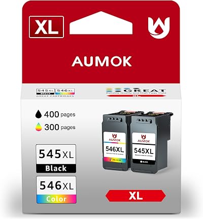 AUMOK PG-545XL Compatible Black Ink Cartridges 2 Pack for Canon PIXMA