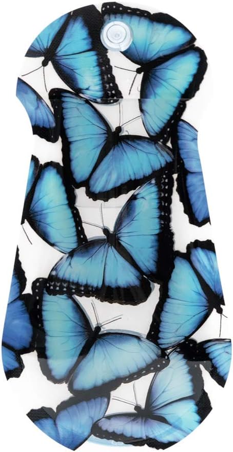 MODGY Expandable Flower Vase Plastic Decorative Modern Vases for Flowers Kitchen Window Decor Living Room Bathroom Office, with Suction Cup, Blue Morpho Butterfly, 7.5” x 4”