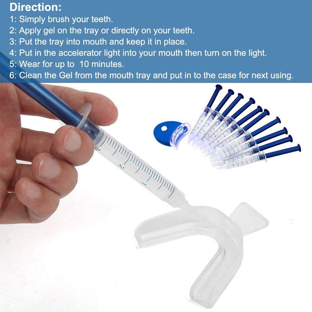 Teeth Whitening Kit,Home Teeth Whitening Kit,Teeth Whiten Gel Kit,White Dental Care Gel Tooth Bleaching Kit,Reusable Dental Whitening Kit,Teeth Whitening to Yellow Teeth and Smoke Marks Black Teeth: Health & Personal Care