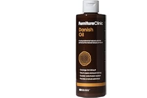 Furniture Clinic Danish Oil | Wood Care for Interior & Exterior Furniture | Restore, Seal & Protect Oak, Pine, Teak & More | Non-Toxic Natural Satin Finish | Repels Water, Stains, & Dirt | 17oz/500ml